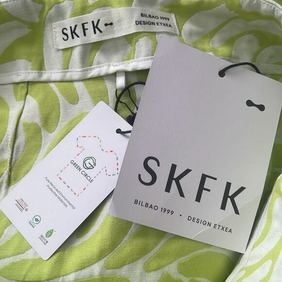 NWT SKFK Ilazki Green White Print Side Zip Mini Skirt EU 38 | US 6 Reg. $99 - Picture 7 of 11